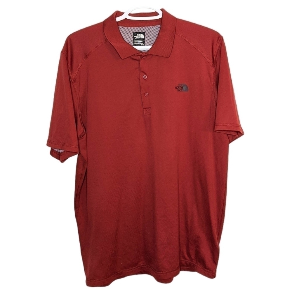 THE north face flashdry wander polo red large @K